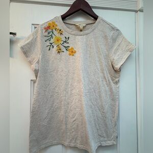 Matilda Jane Beige Floral Embroidered Tee